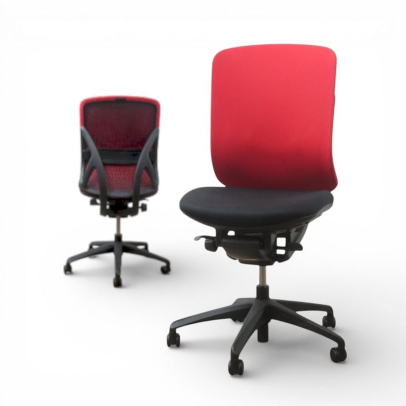 【中古】イナバ オフィスチェア イエラ レッド 事務椅子 肘無し パソコンチェア ランバーサポート リクライニング 中古オフィス家具 AG20855