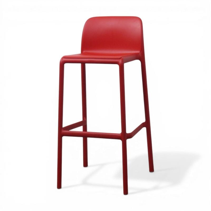 【中古】ナルディ イタリア ハイカウンターチェア ファーロ NAR-HC09 RE レッド  スタッキングチェア 中古オフィス家具 AG20866 