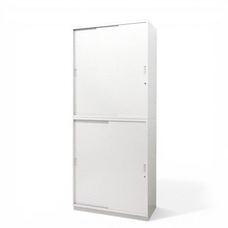 【中古】イトーキ 上下書庫セット シンライン HTM-109RSN-W9 ホワイト 鍵有り 3枚引違い 3段棚 キャビネット ITOKI 中古オフィス家具 KK20932