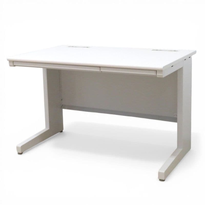 【中古】イナバ 平デスク デュエナ 255731 ホワイト W1100 D700 H700 平机 オフィスデスク 引き出し付き 中古オフィス家具 EG20933