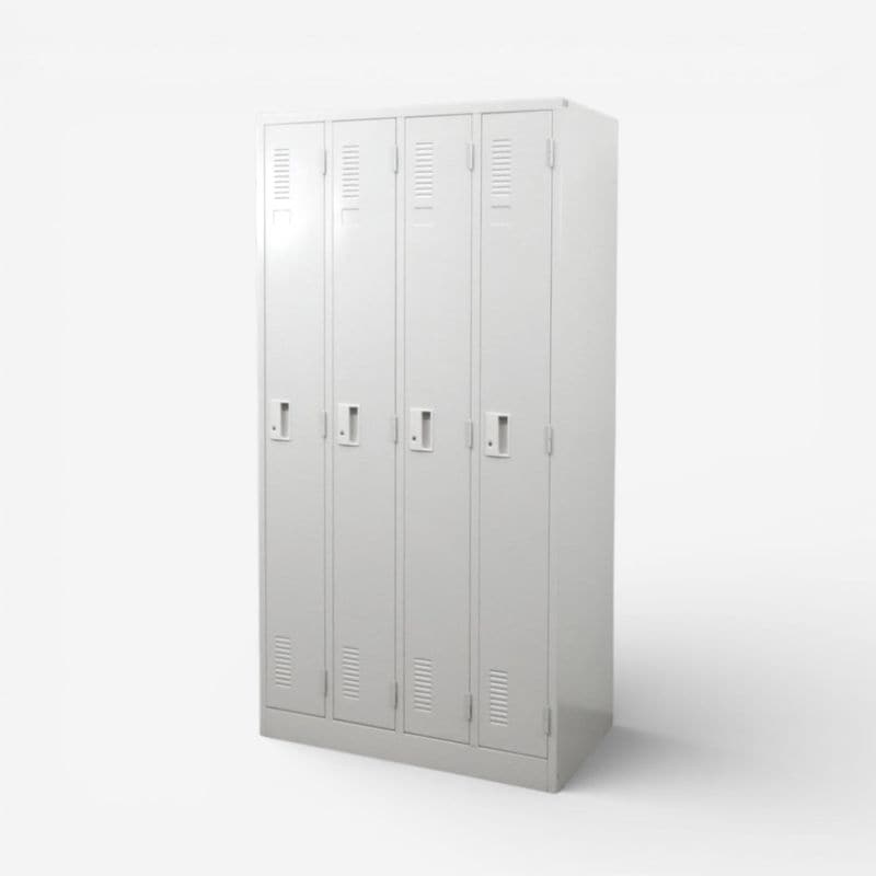 【中古/良品】プラス 4人用ロッカー ニューグレー ASKシリーズ 005079ASK 四人用ロッカー 網棚 ハンガーパイプ 更衣室 AG20890 中古オフィス家具