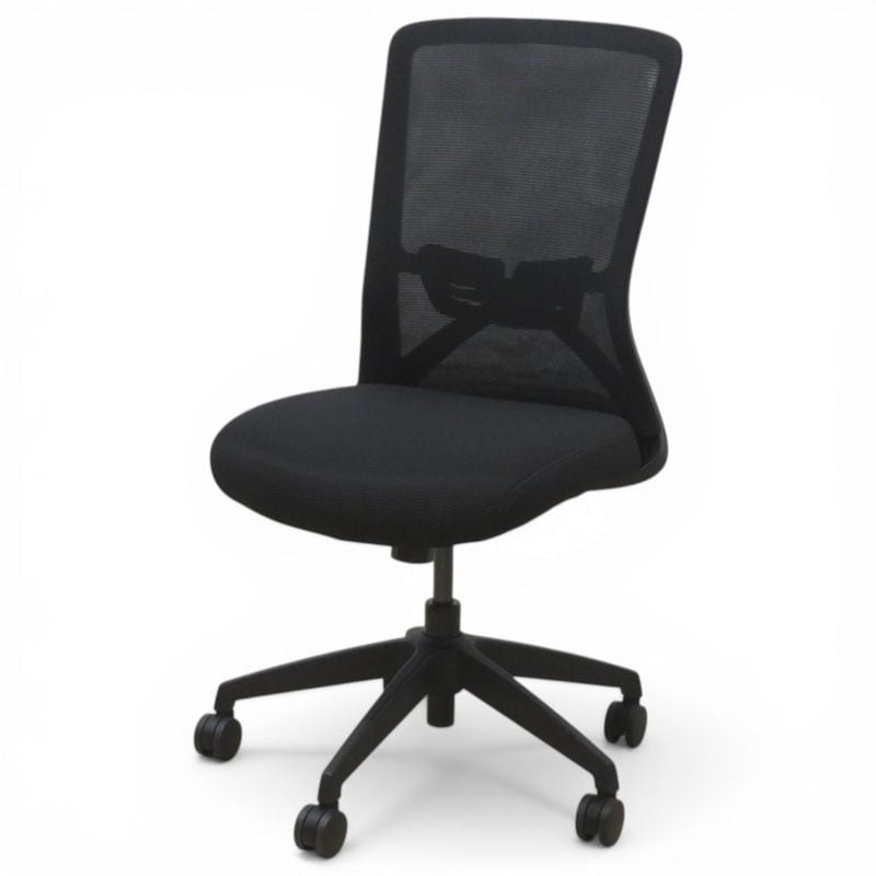 【中古/展示品】弘益 オフィスチェア CK04 ブラック 肘無し メッシュ ロッキング ランバーサポート 事務椅子 中古オフィス家具 KK20116