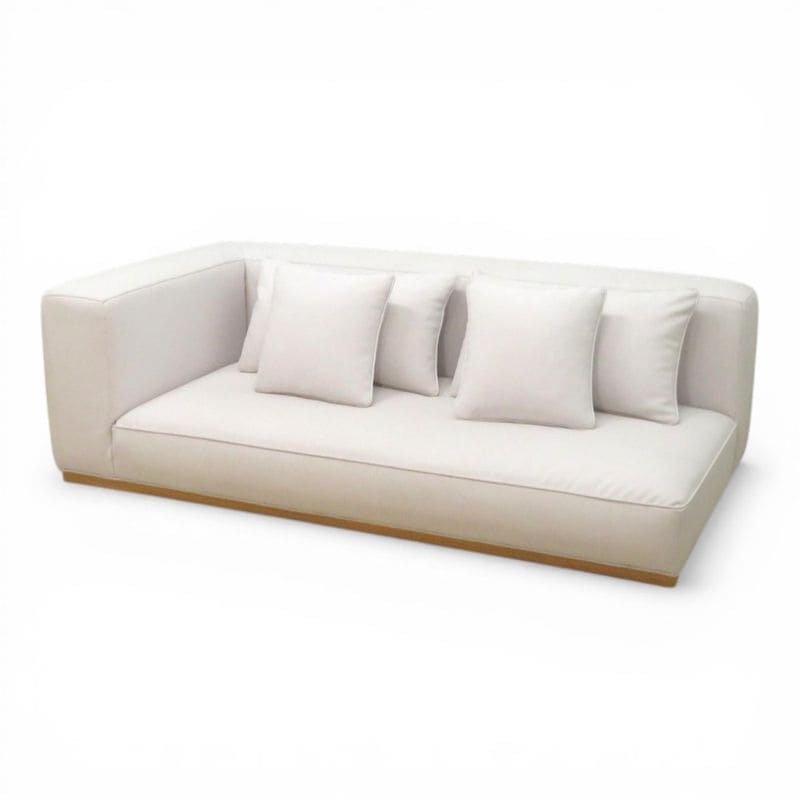 【中古】セイアローズ 3人用ソファ ホワイト 右肘タイプ ロータイプ レザー張り 中古オフィス家具 KK19758