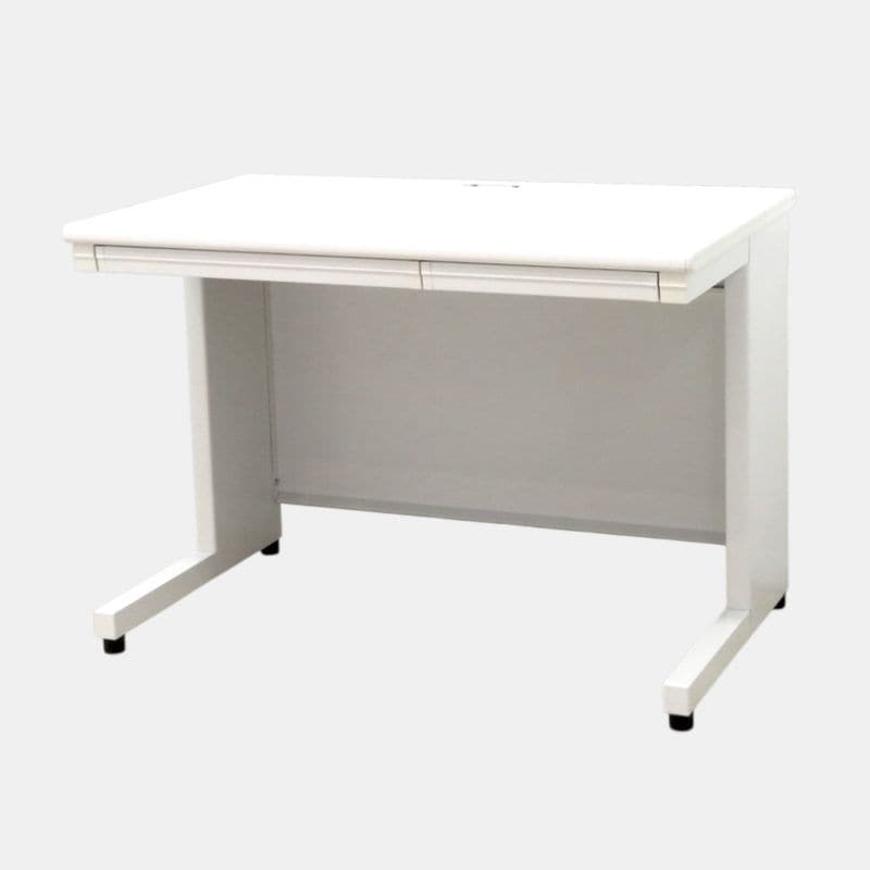 【中古】プラス 平デスク リード LE-T106-C WS ホワイト 配線口 L字脚 アジャスター 中古オフィス家具 KK21002