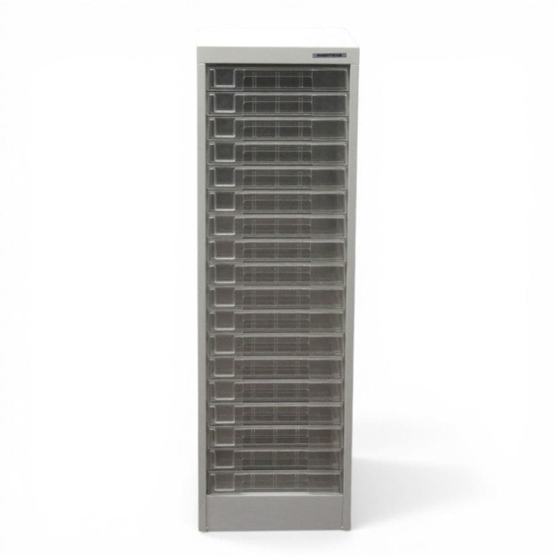 【中古】ナカバヤシ ファイルキャビネット アバンテV2 ニューグレー 浅型18段 ファイルケース 書類ケース 中古オフィス家具 YH20835