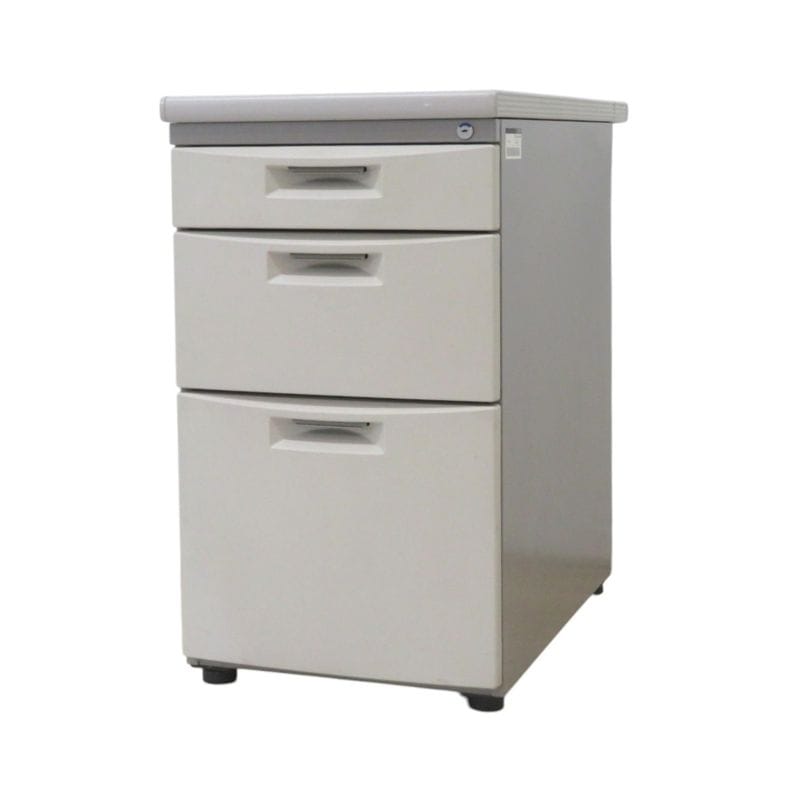 【中古】イトーキ 3段脇机 CZN-047LA-WE ニューグレー 引き出し アジャスター 鍵無し 中古オフィス家具 KK19816-1
