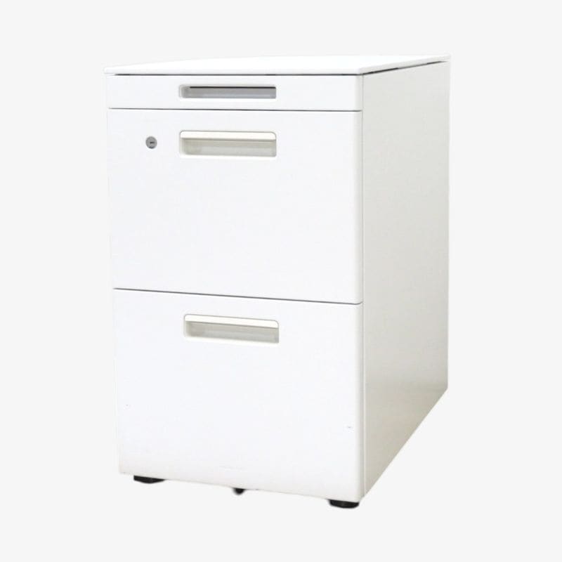 【中古】コクヨ 3段デスクワゴン GTシリーズ SD-GTZ46T3SAW ホワイト 引き出し キャスター 鍵無し インサイドワゴン 中古オフィス家具 KK21034