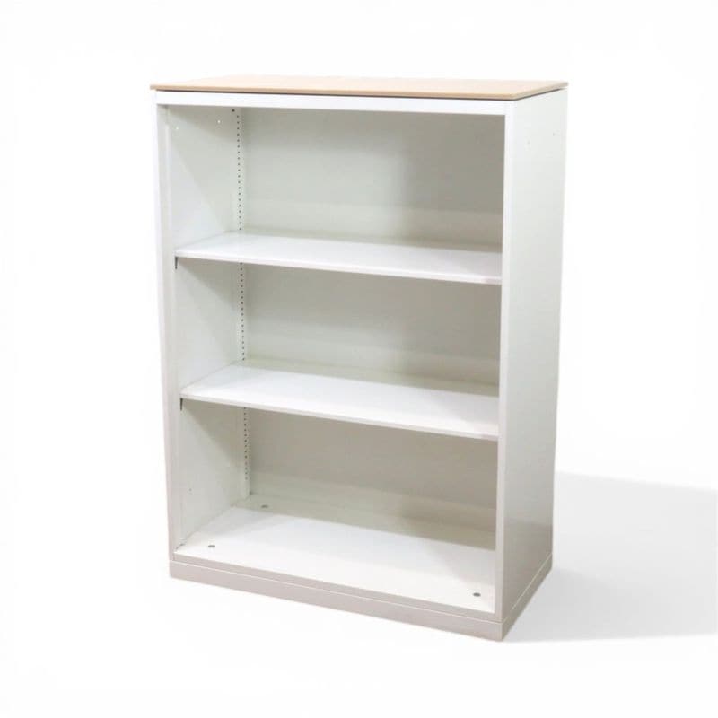 【中古】オカムラ オープン書庫 レクトライン 4B515Y ZA75 ホワイト 幅900mm 奥行450mm 高さ1270mm キャビネット 書類棚 中古オフィス家具 AG・YH21012