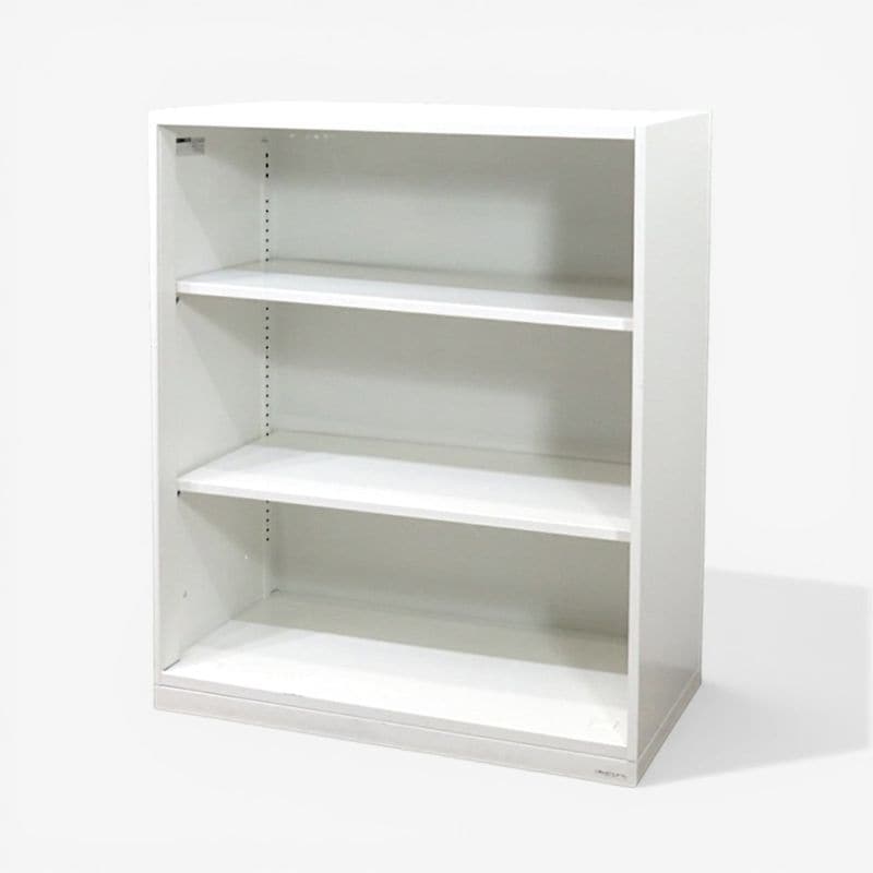 【中古】オカムラ オープン書庫 4452LZ ZA75 ホワイト 幅900mm 奥行500mm 高さ1100mm キャビネット 書類棚 収納家具 中古オフィス家具 AG21014-1