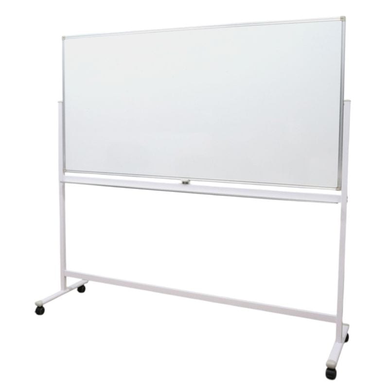 【中古】自立式両面ホワイトボード ホワイト W1890 D530 H1800 ロック式キャスター ペントレー 中古オフィス家具 EG19407