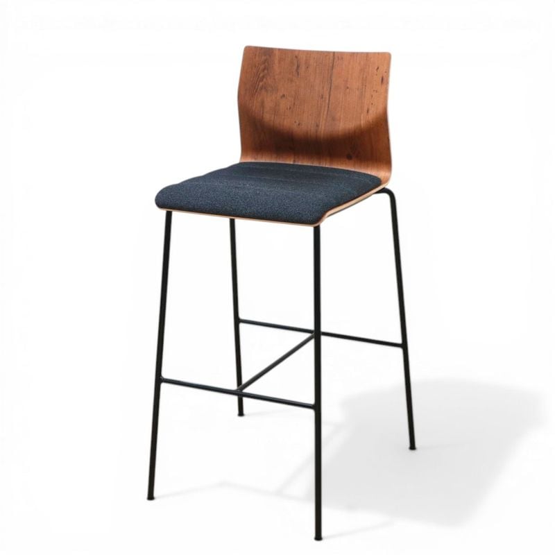 【中古】オカムラ ハイカウンターチェア スイープ L409BF FXW4 ブラウン ハイスツール 座パット 木目調 中古オフィス家具 KK21061 