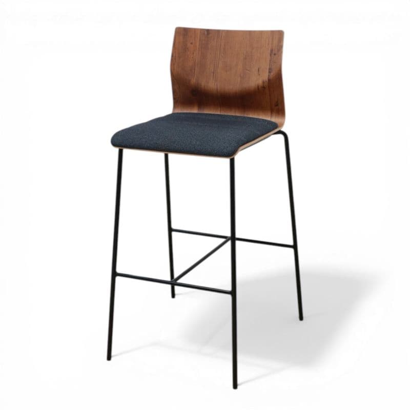 【中古】オカムラ ハイカウンターチェア スイープ L409BF FXW4 ブラウン ハイスツール 座パット 木目調 中古オフィス家具 KK21061-1