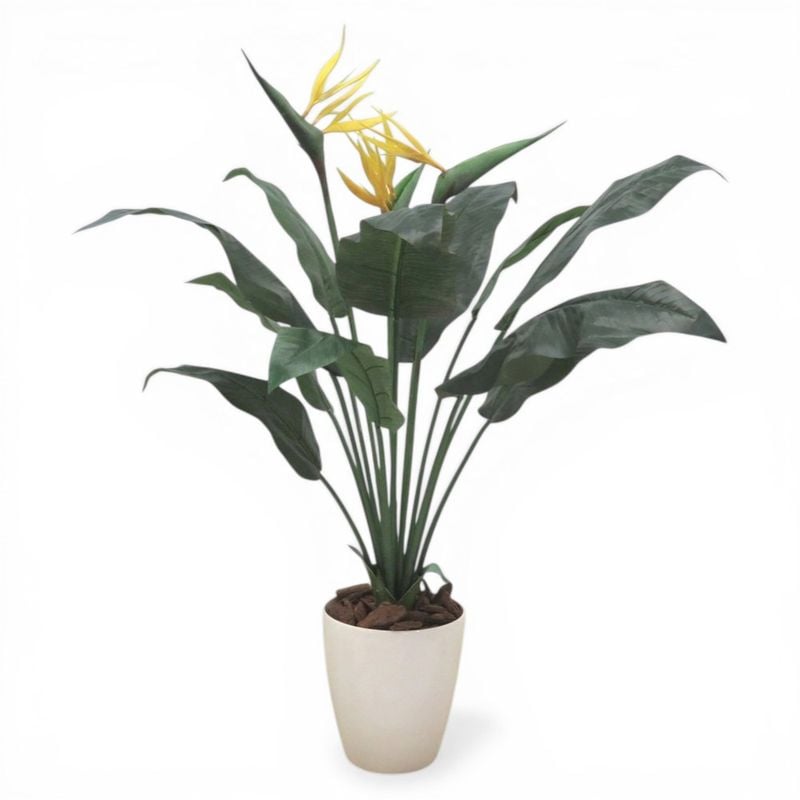 【中古】フェイクグリーン グリーン ストレチア 鉢植え 人工観葉植物 中古オフィス家具 KK19583