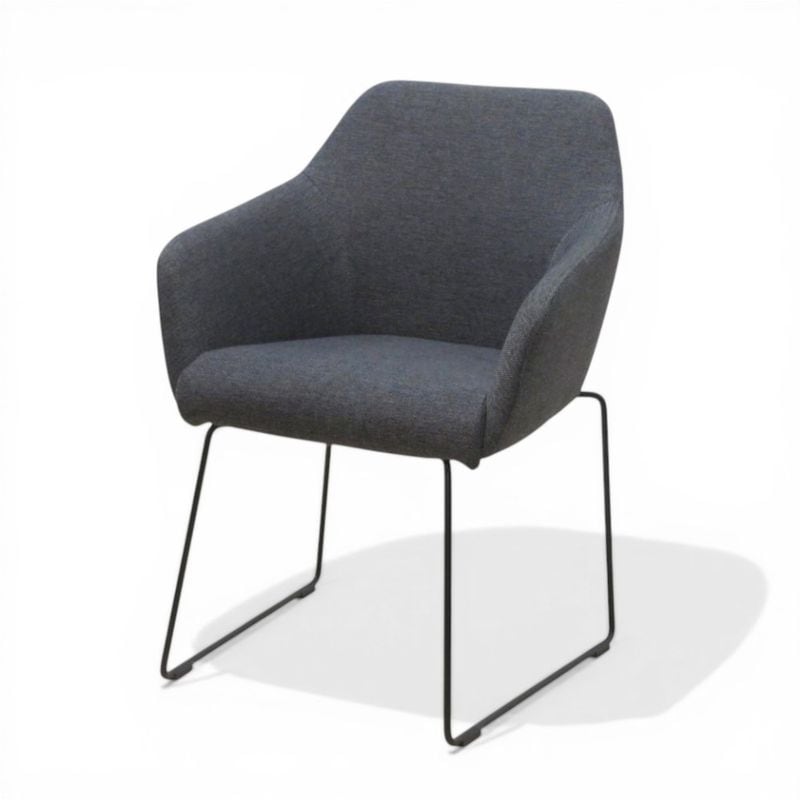 【中古】イケア ラウンジチェア TOSSBERG グレー 肘付き 布張り 会議椅子 ミーティングチェア 中古オフィス家具 KK21133 