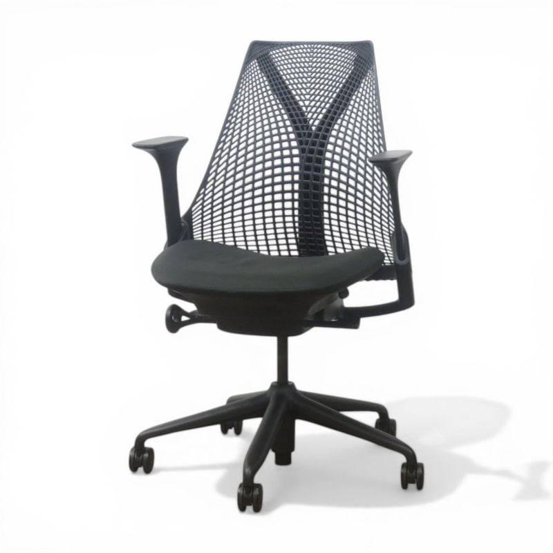 【中古】ハーマンミラー オフィスチェア AS1YA23HA-0002 N2BKBBBKBK9115 セイルチェア ブラック 事務椅子 肘付きメッシュ AG21183 中古オフィス家具