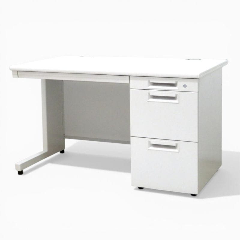 【中古】プラス 片袖デスク LEED LE-NT127-2 WS ホワイト W1200 D700 H700 オフィスデスク 片袖机 パソコンデスク 中古オフィス家具 AG20999 YH20999