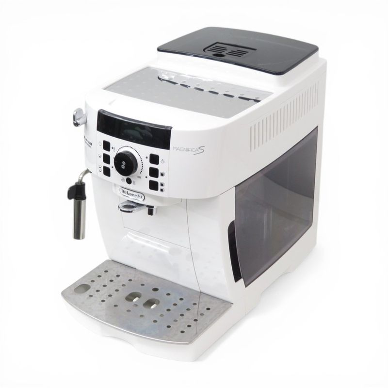 【中古】デロンギ マグニフィカS エスプレッソマシン ECAM22112W コーヒーメーカー ホワイト 中古オフィス家電 YH20987