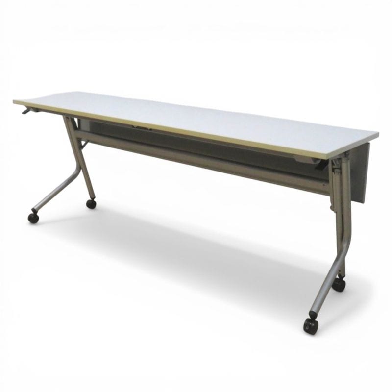 【中古】オカムラ スタックテーブル ネスティア 81841A W1800 D450 H700 ニューグレー ミーティングテーブル 会議机 幕板  中古オフィス家具 KK21003