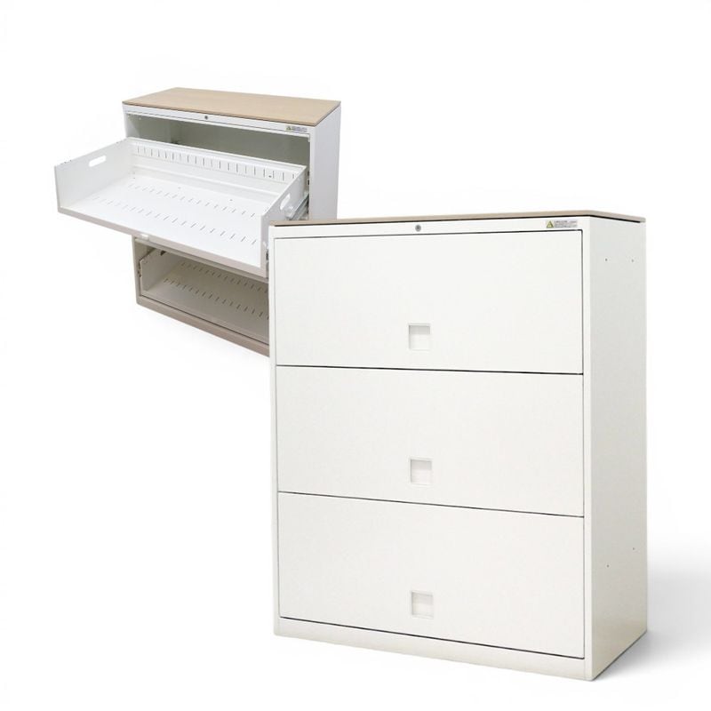 オカムラ 3段オープンラテラル書庫 レクトライン 4BF3ZC ZA75 ホワイト ケンドン書庫 ケン戸書庫 キャビネット KK21129 中古オフィス家具