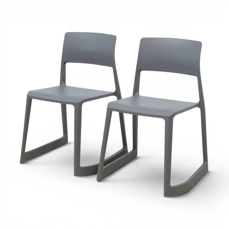 【中古/2脚セット】 vitra. ミーティングチェア ティプトン 2022年製 スタッキング グレー エドワード・バーバー & ジェイ・オズガビー ヴィトラ 中古オフィス家具 KK21134
