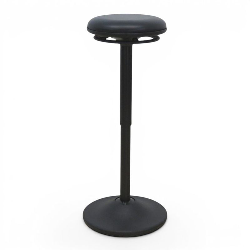 【中古】 オカムラ ハイスツール ピルエット L122EA ブラック レザー ホワイトフレーム スイング脚 回転 昇降 カウンター 中古オフィス家具 EG21138