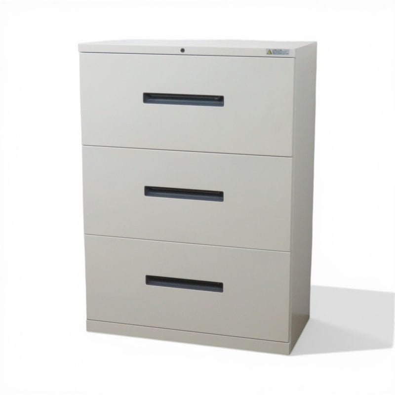 【中古】オカムラ 3段ラテラル書庫 ヴィラージュ 8VS11R ZC24 アイボリー キャビネット 書類棚 引き出し 中古オフィス家具 AG21188