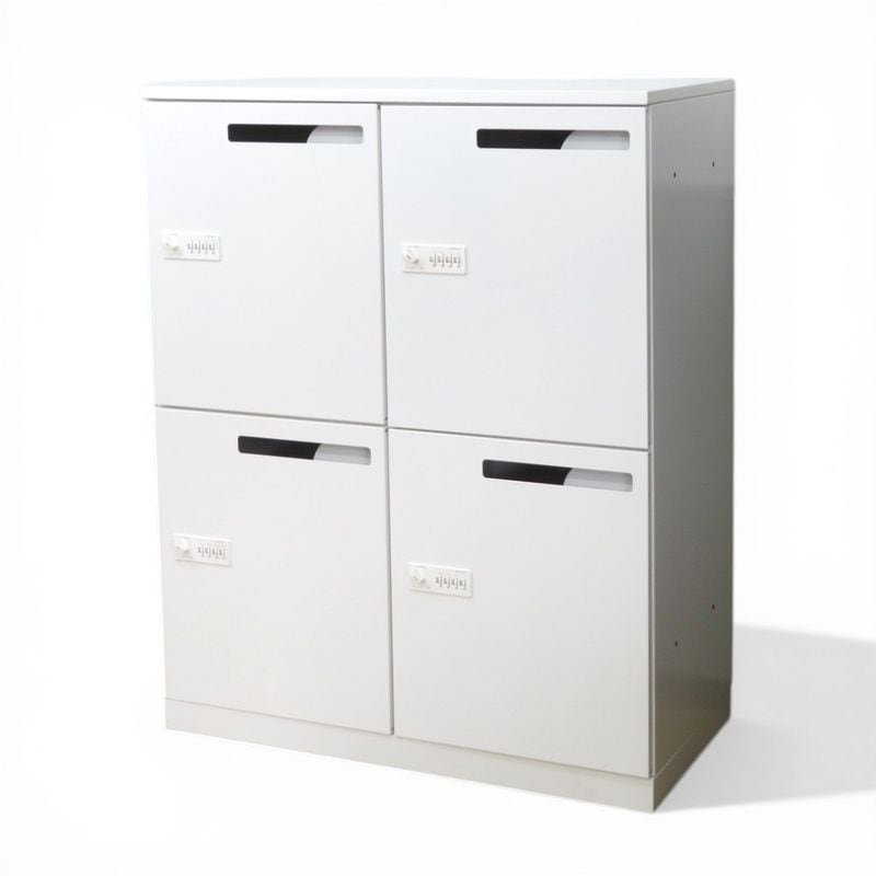 【中古】コクヨ エディア ダイヤル式4人用パーソナルロッカー BWU-RN4ADEM59SAWN ホワイト 投函口 YH21241 中古オフィスチェア
