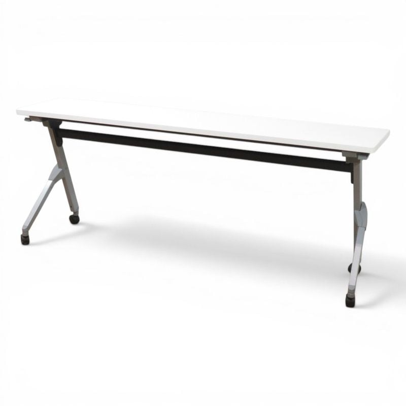 【中古】オカムラ スタッキングテーブル フラプター 81F1AM MG99 ホワイト幅1800mm 奥行450mm 折り畳みテーブル 中古オフィス家具 AG21201