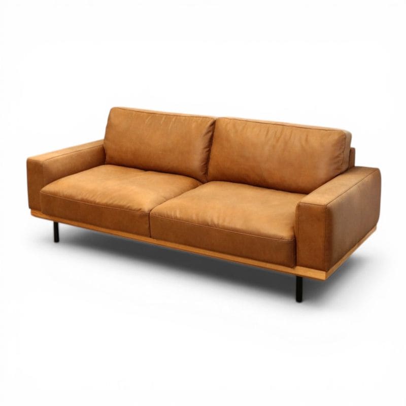 【中古】ヴィンテージソファ ブラウン 幅2000 奥行920 高さ770㎜ 3人用ソファ  リビングソファ  中古オフィス家具 KK21218