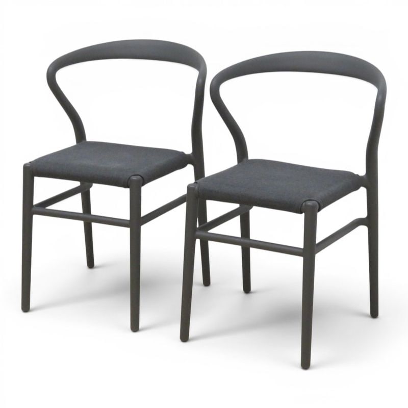 【中古/2脚セット】TOOU ミーティングチェア JOI twentyfour ダークブラウン スタッキング可 屋外対応 中古オフィス家具 KK21298