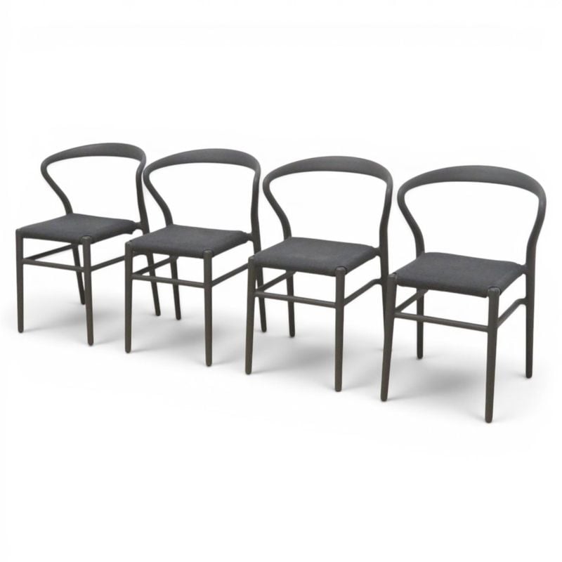 【中古/4脚セット】TOOU ミーティングチェア JOI twentyfour ダークブラウン スタッキング可 屋外対応 中古オフィス家具 KK21298
