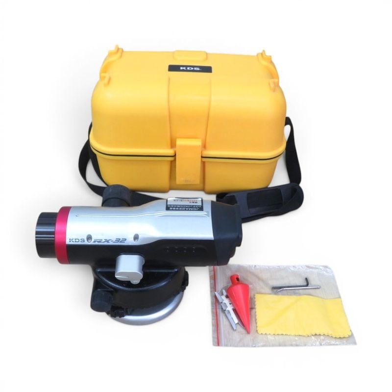 【中古/付属品付】ムラテックKDS オートレベル RX-32 32倍率 測量機器 自動レベル 防水 中古オフィス雑貨 YH21458