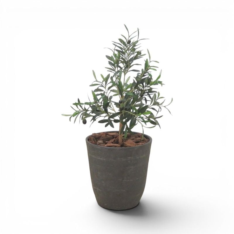 【中古】オリーブ フェイクグリーン ニューグレー 高さ80㎝  人工観葉植物 オフィスインテリア オフィスアクセサリー 中古オフィス家具 KK21567 