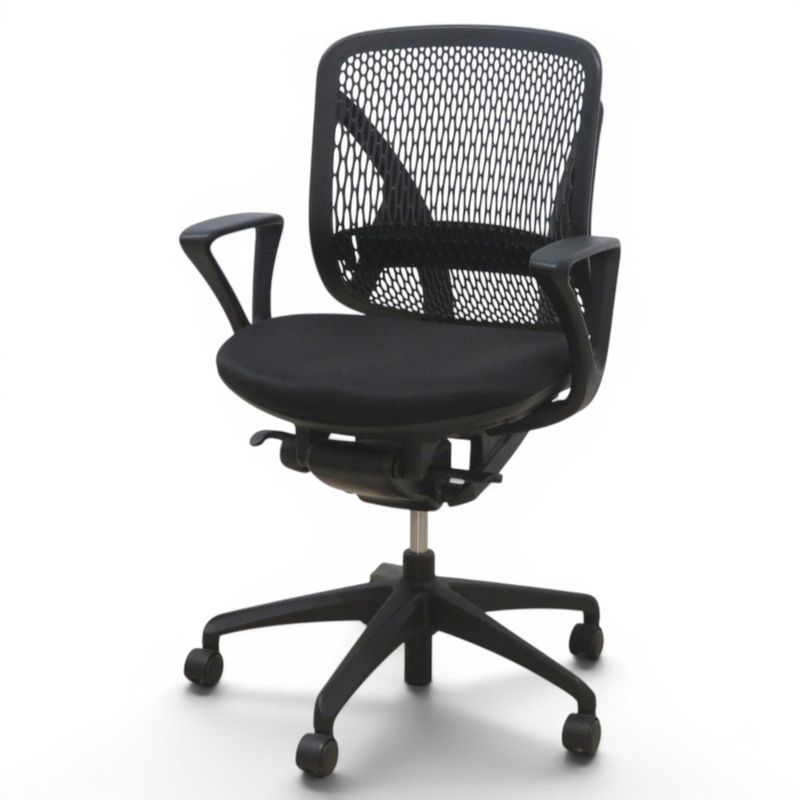 【中古】イナバ 肘付きオフィスチェア イエラ T150825 ブラック 事務椅子 肘付き パソコンチェア リクライニング メッシュ 中古オフィス家具 KK21710