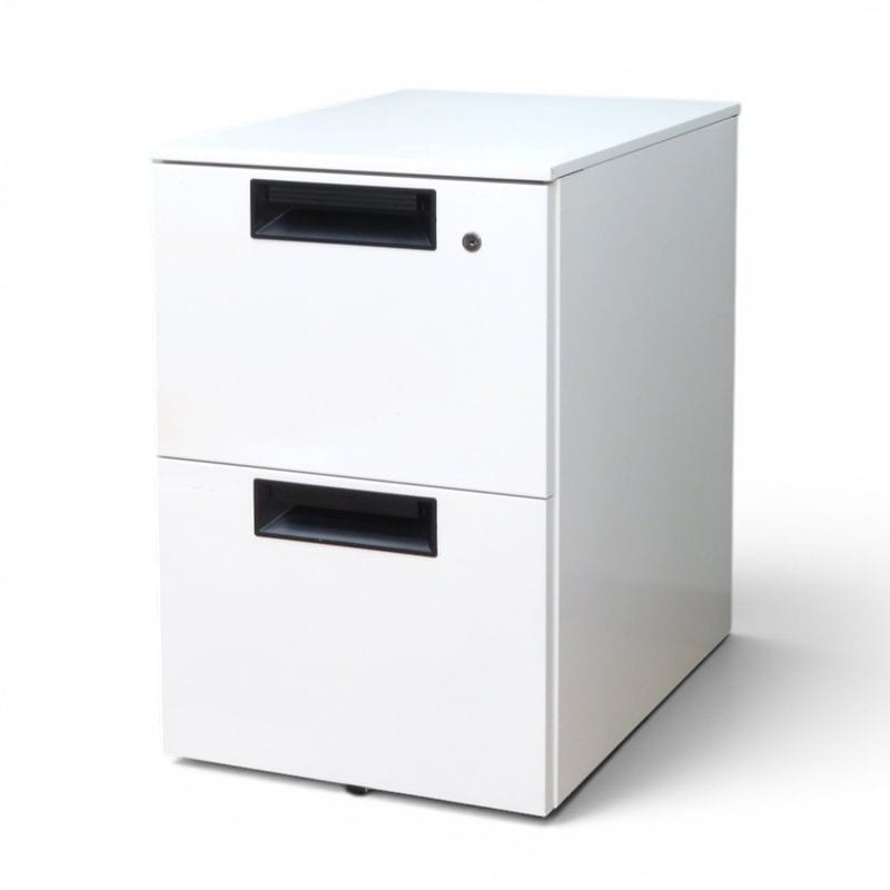 【中古】プラス 2段ワゴン SP-046SC-2 WH ホワイト キャスター 中古オフィス家具 YH21646-1