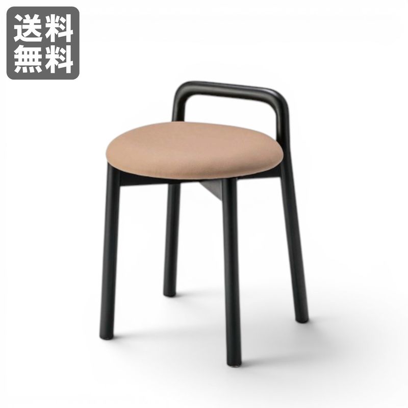 【新品】スツール 木製チェア ファブリック モダン ベージュ BR002-000164｜オフィス家具のビックリユース