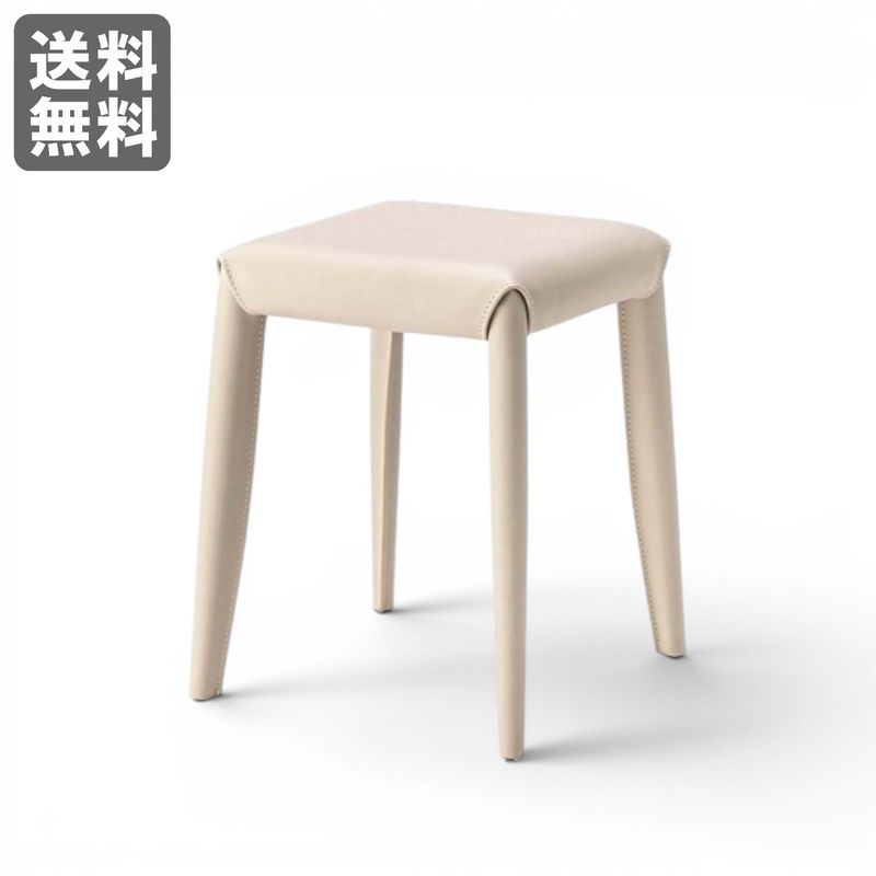 【新品】レザー調スツール オフホワイト コンパクト カフェ BR002-000172