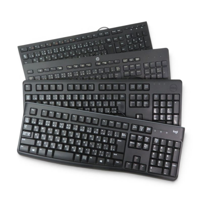 【中古/4個】有線キーボード ブラック キーパッド USB 中古オフィス雑貨 YH18982