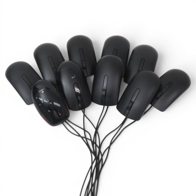 【中古/10個セット】有線マウス ブラック USB レーザー まとめ売り 中古オフィス雑貨 YH18983