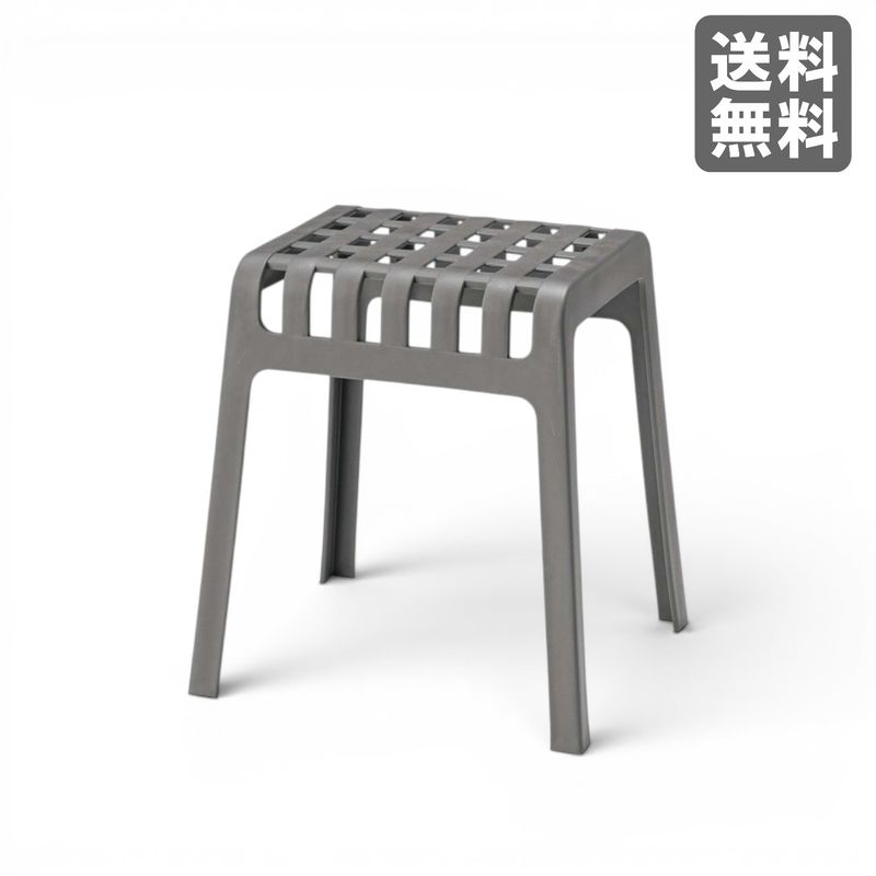 【新品】スタッキングスツール グレー 屋外対応 プラスチックスツール BR002-000179｜オフィス家具のビックリユース
