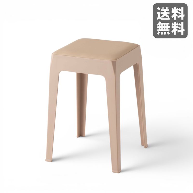 【新品】スツール 合皮 ベージュ モダン 高さ31cm BR002-000188｜オフィス家具のビックリユース