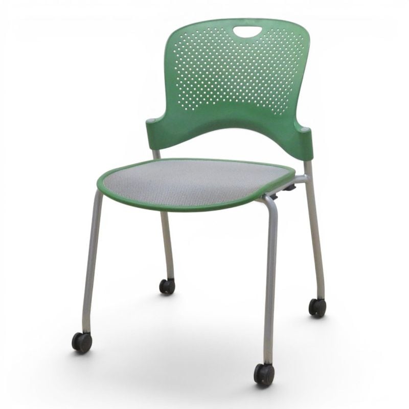 【中古】ハーマンミラー  肘無しオフィスチェア ケイパーチェア WC420N MS SE U5 6V02 グリーン 肘無し スタッキングチェア ミーティングチェア メッシュ 中古オフィス家具 KK21775 