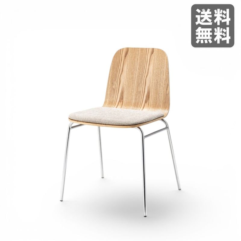 【新品】木製ダイニングチェア ナチュラル スタッキングチェア 天然木 アッシュ モダン シンプル 細脚 BR002-000520｜オフィス家具のビックリユース