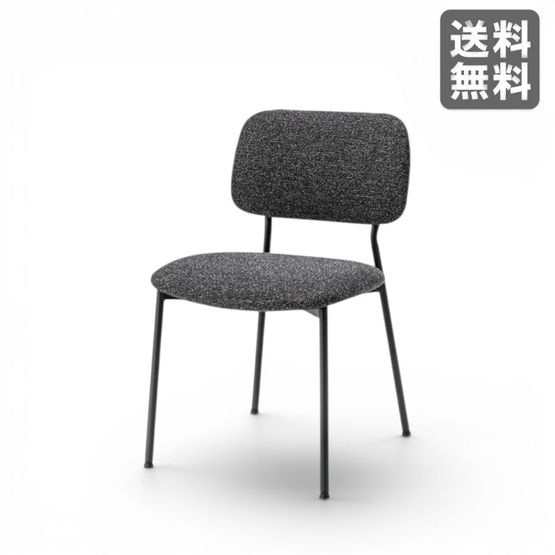 【新品】ダイニングチェア ダークグレー シンプルモダン ファブリック BR002-000531｜オフィス家具のビックリユース