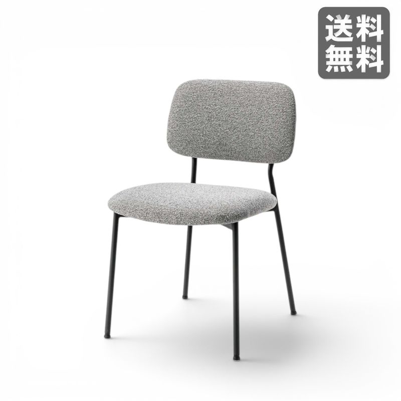 【新品】ダイニングチェア ライトグレー シンプルモダン ファブリック BR002-000532｜オフィス家具のビックリユース