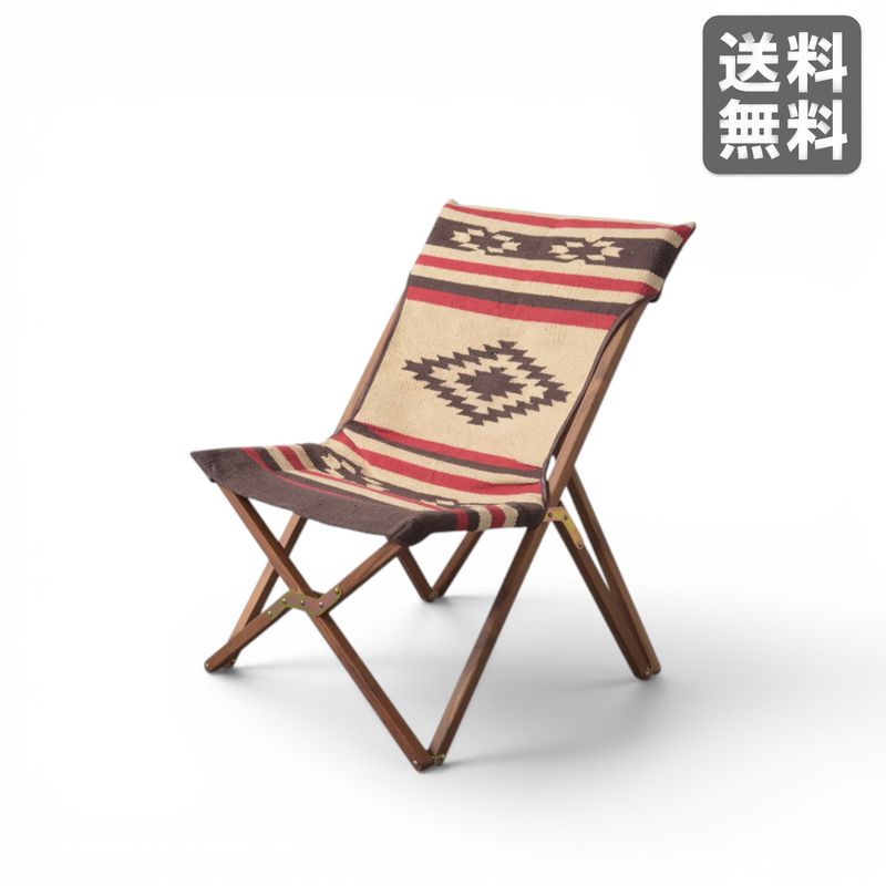 【新品】フォールディングチェア ネイティブ柄 ナチュラル 折りたたみチェア 木製 アウトドア BR002-000935｜オフィス家具のビックリユース