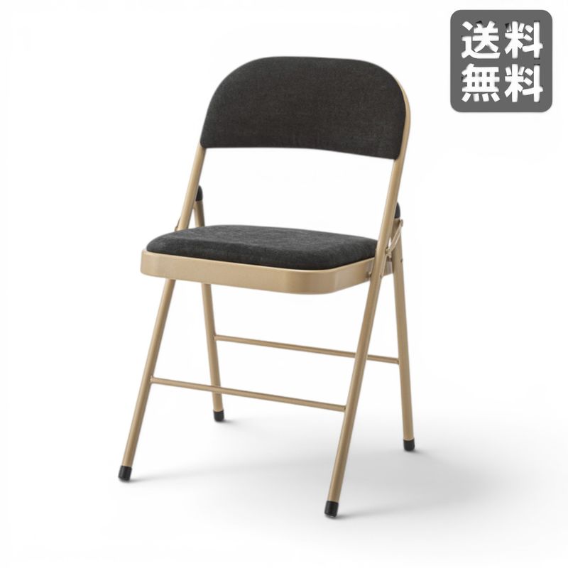 中古】 折りたたみ椅子 ダークブラウン レザー調 パイプイス