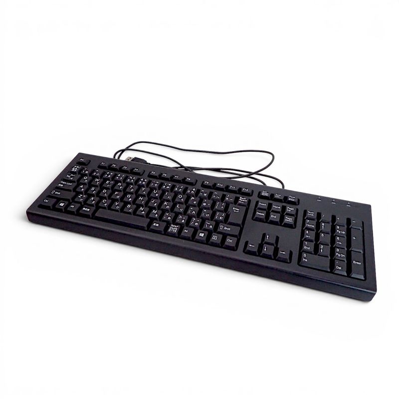 【中古】有線キーボード OA機器 ブラック キーパッド USB テンキー付き 箱あり 中古オフィス家具 EG21581