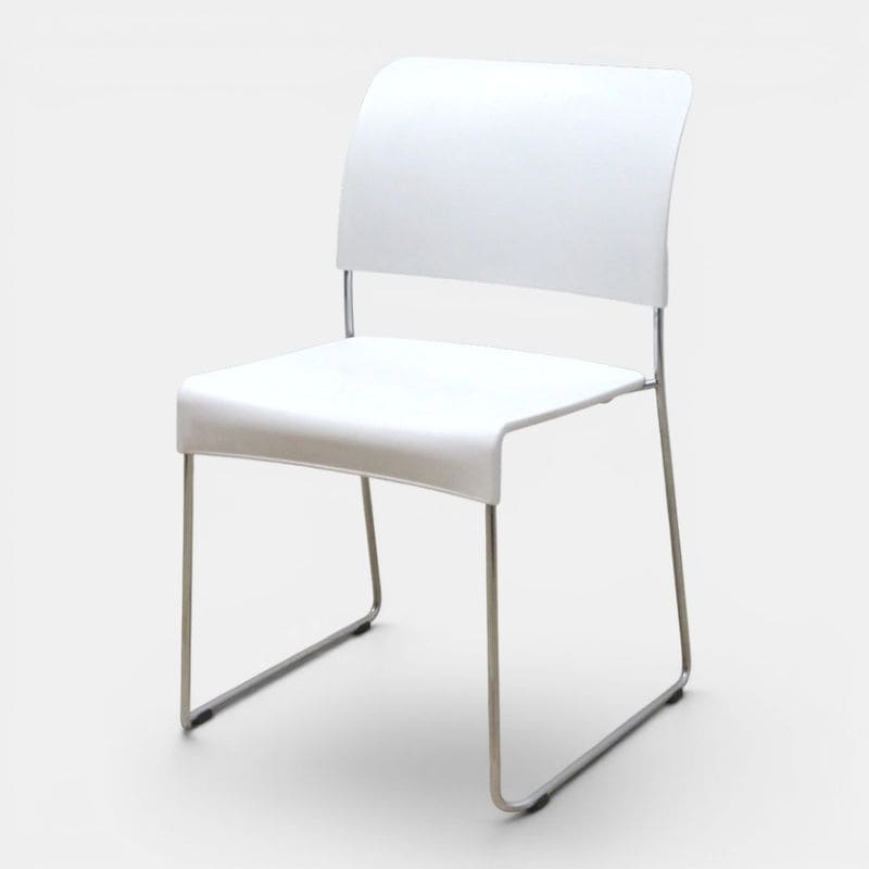【中古】vitra. スタッキングチェア  シムチェア ホワイト 肘無し ミーティングチェア 会議椅子 ヴィトラ 中古オフィス家具 EG21890