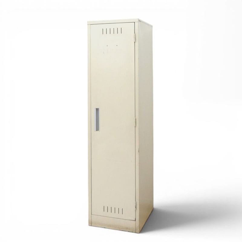 【中古】掃除用ロッカー ニューグレー W455 D525 H1790 掃除用具入れ ハンガーパイプ フック タオル掛け 中古オフィス家具 KK21853